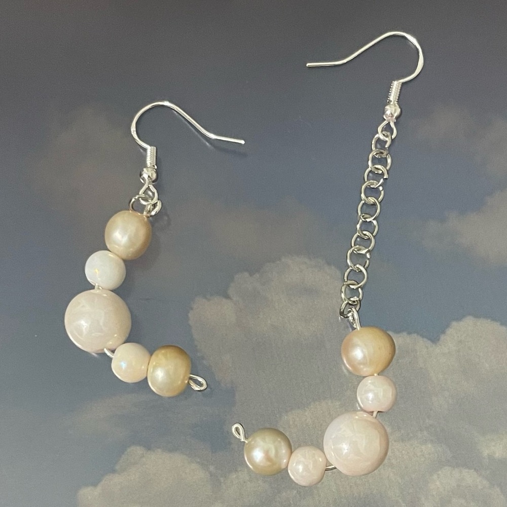 drippy moon earrings
